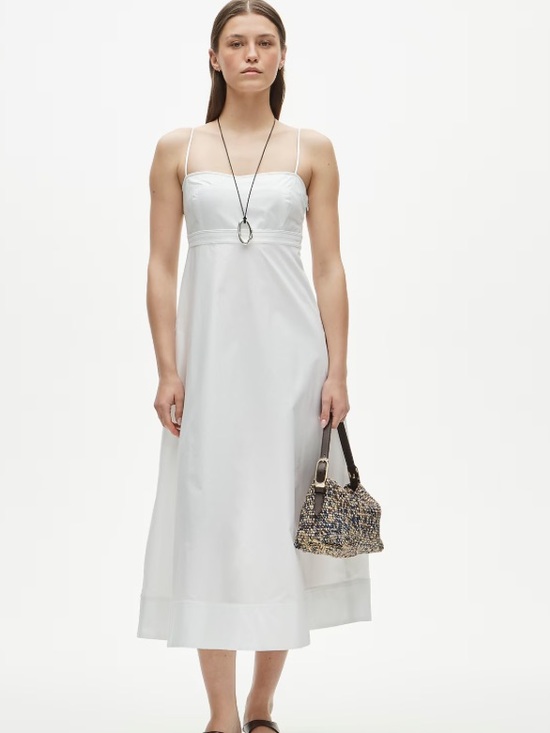 J. Crew Dresses & Skirts - J crew white Empire-waist dress in cotton poplin